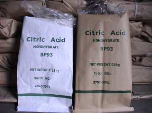 Citric acid:  it's cheap, sustainable, and solid.