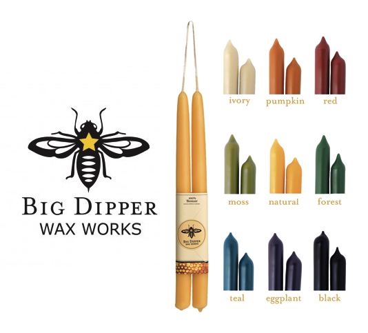 I can't say enough positive things about Big Dipper.  Their colors are rich and the candles burn perfectly.  Heck, even the logo is awesome.